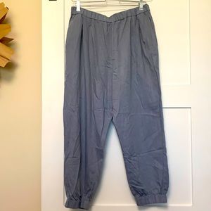 100% cotton light weight and oversized fit in medium.